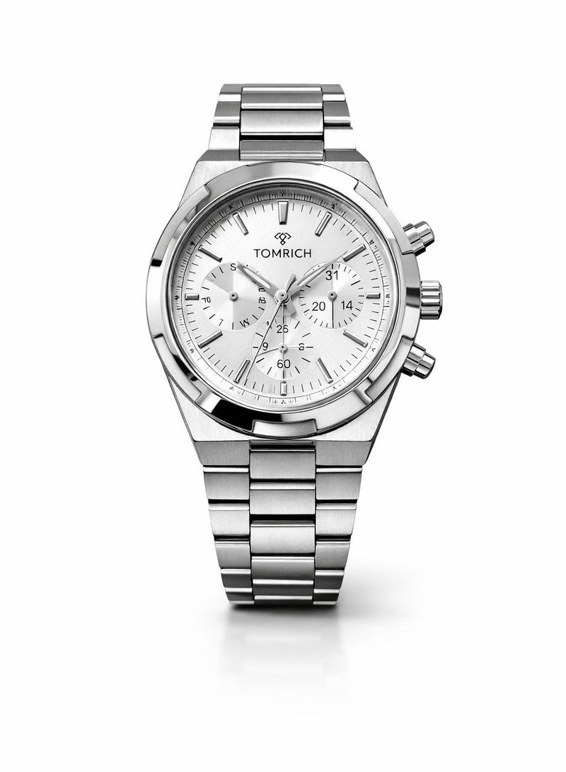 TOMRICH Imperial Men’s Luxury Analog Watch Stainless Steel Strap White Dial Quartz Wrist Watch - Image 1