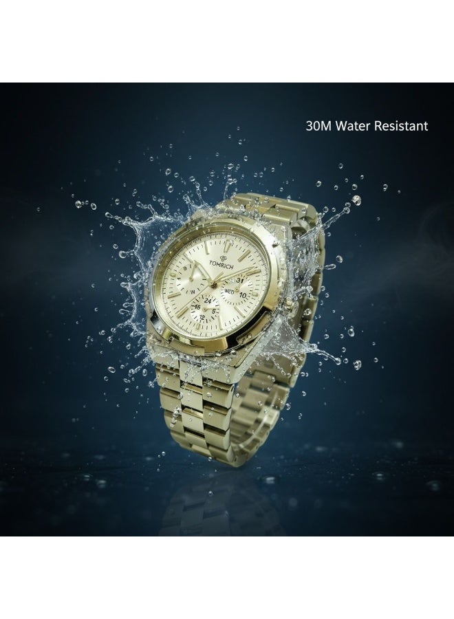TOMRICH Imperial Men’s Luxury Analog Watch Stainless Steel Strap White Dial Quartz Wrist Watch - Image 4