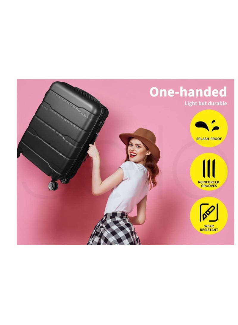 شنطة سفر قابلة للتوسيع مقاس 20 إنش من سليم بريدج، مزودة بقفل TSA، هيكل صلب، عجلات دوارة 360 درجة، باللون الأسود - Image 5