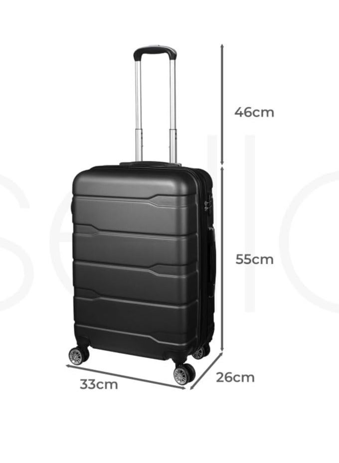 شنطة سفر قابلة للتوسيع مقاس 20 إنش من سليم بريدج، مزودة بقفل TSA، هيكل صلب، عجلات دوارة 360 درجة، باللون الأسود - Image 2