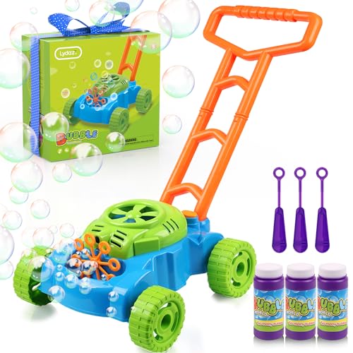 Lydaz Bubble Lawn Mower for Toddlers 13 Kids Bubble Machine for 1YearOld Boys Toy Gifts Gardening Easter Basket Stuffers Birthday Toys Push Summer Outdoor Toys for Preschool Baby Boys Age 1 2 3 - Image 1
