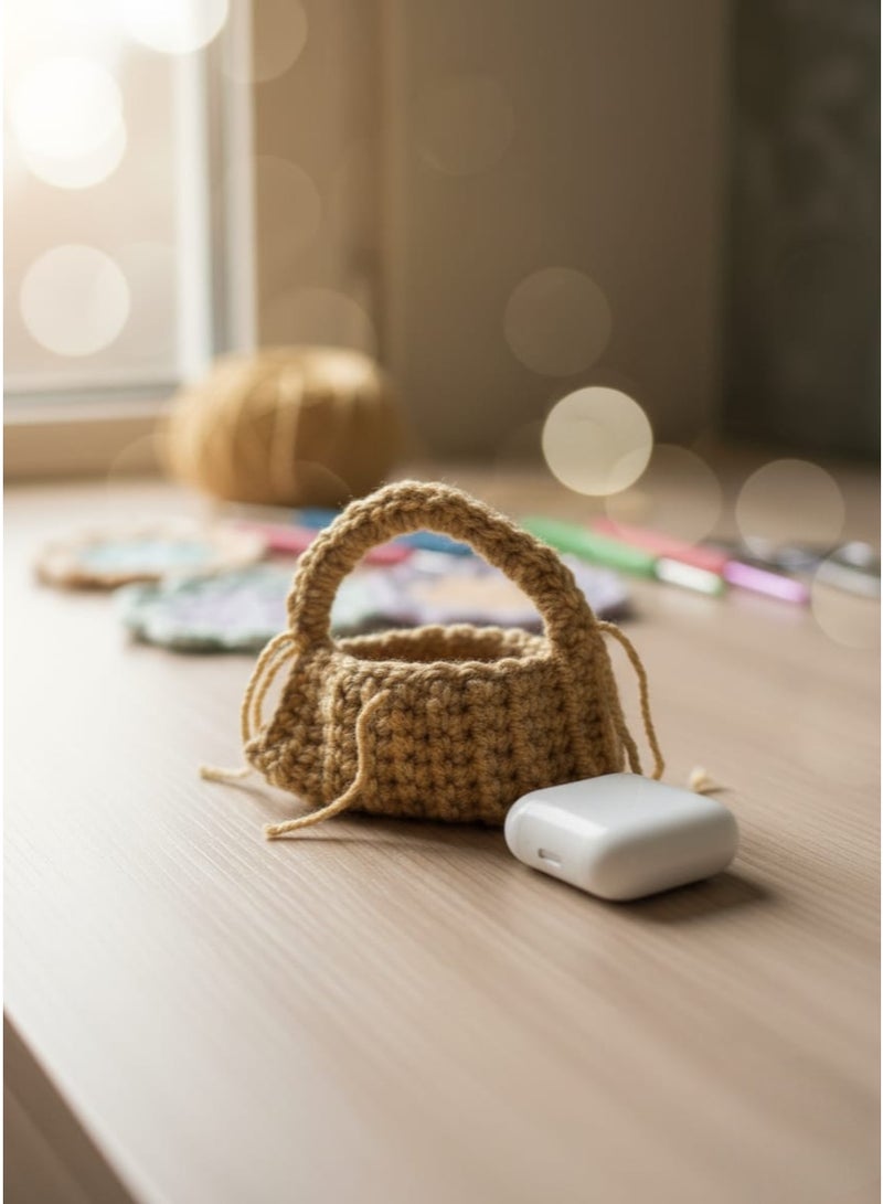 CROCHKA Handmade Mini Crochet Earbuds Case - Protective Cover for AirPods and TWS Headphones - Image 1