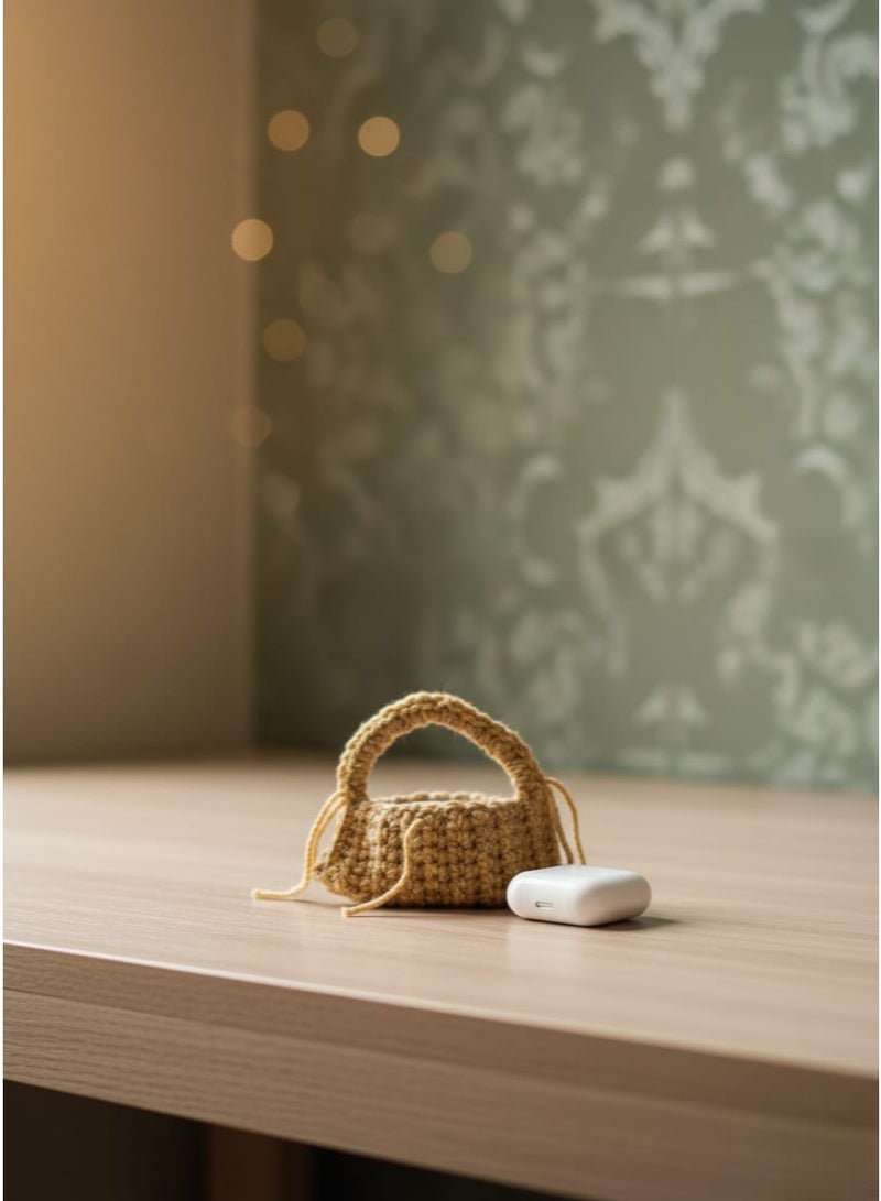 CROCHKA Handmade Mini Crochet Earbuds Case - Protective Cover for AirPods and TWS Headphones - Image 3
