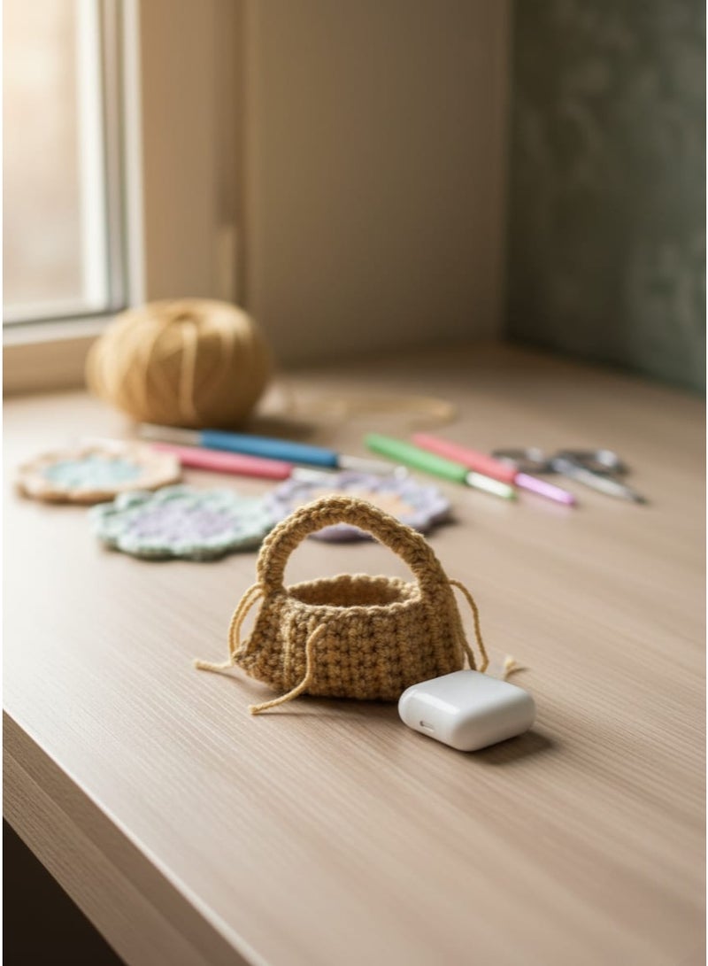 CROCHKA Handmade Mini Crochet Earbuds Case - Protective Cover for AirPods and TWS Headphones - Image 4