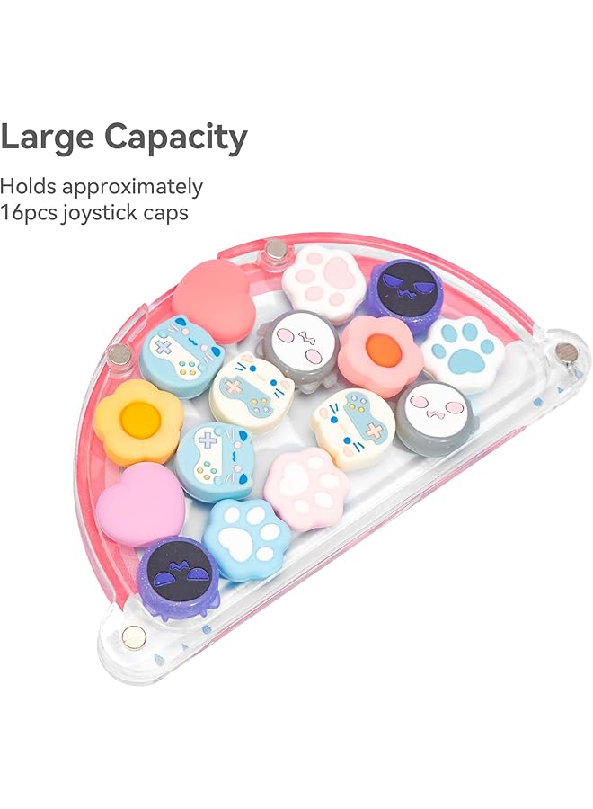 GEEKSHARE Clear Acrylic Thumb Grips Storage Box For Switch/Lite/Oled Ps4/Ps5 Xbox Portable Magnetic Storage Case For Joystick Button Caps Rainbow Cloud - Image 3