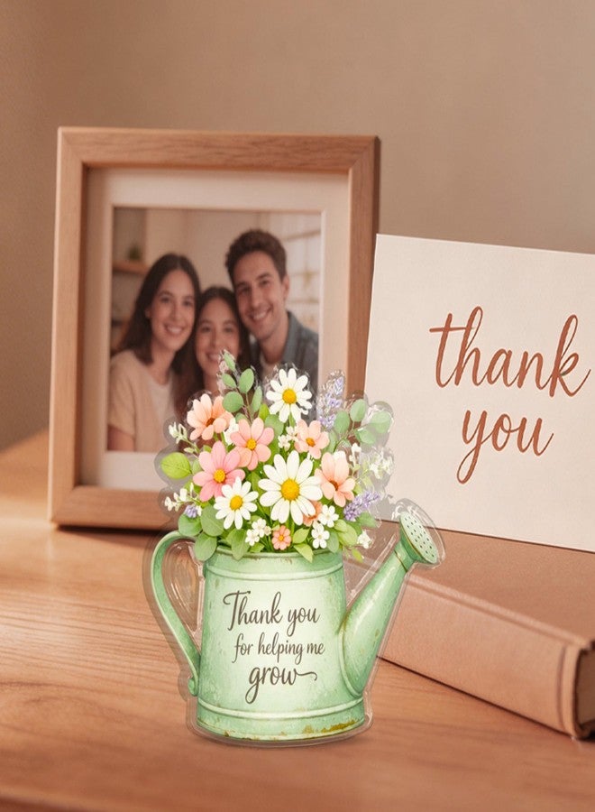LUICONMO Teacher Appreciation Gifts, Thank You Gifts for Women, Teacher Gifts, Thank You For Helping Me Grow Acrylic Plaque, Mothers day Gifts, Emotional Support Desk Decor Teacher’s Day Nurse Appreciation Week Friend Coworker Gardenring Gifts - Image 5