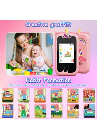 هدايا الهواتف الذكية للأطفال للبنات الفتاة الذين تتراوح أعمارهم بين 3-8 ، ألعاب تعلم طفل مع ألعاب تعليمية يونيكورن ، مع بطاقة 8G SD - view 4