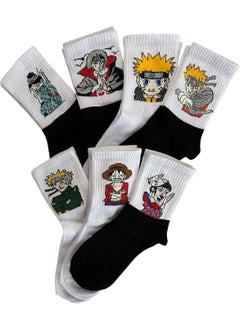 My Sock World Set of 7 Anime Naruto Uzumaki Patterned Colorful College Tennis Socks