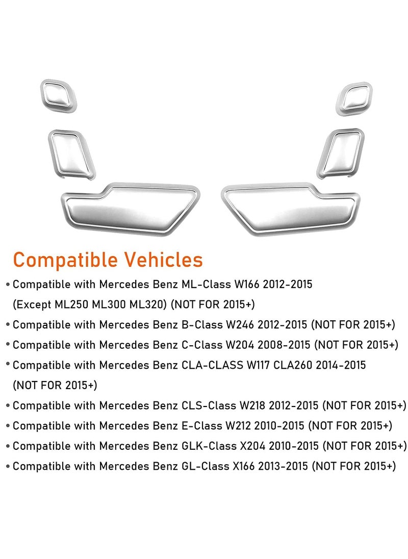 KASTWAVE - Door Seat Adjust Button Cover for Mercedes Benz, 6 Pcs Seat Adjustment Button Caps for B-Class W246 / C-Class W204 / E-Class W212 / ML W166 / CLA W117 / GLK X204 / GL X166 / CLS W218 - Image 1