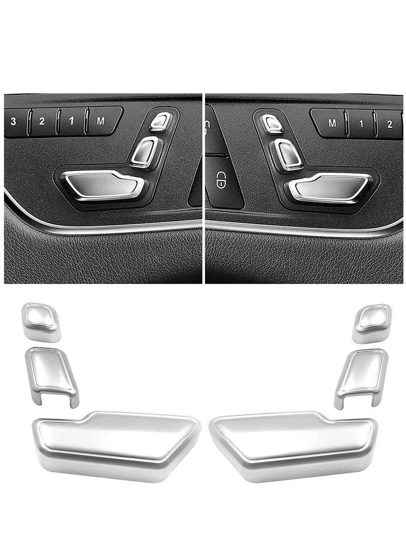 KASTWAVE - Door Seat Adjust Button Cover for Mercedes Benz, 6 Pcs Seat Adjustment Button Caps for B-Class W246 / C-Class W204 / E-Class W212 / ML W166 / CLA W117 / GLK X204 / GL X166 / CLS W218 - Image 1