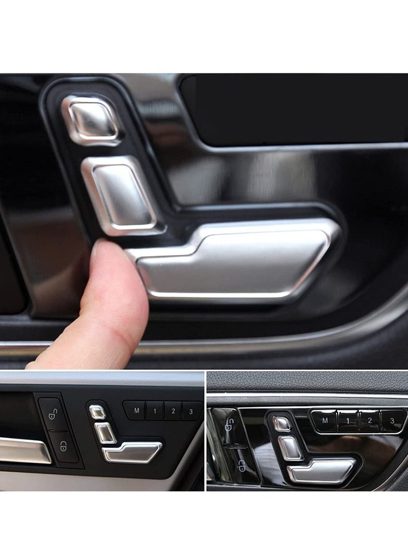 KASTWAVE - Door Seat Adjust Button Cover for Mercedes Benz, 6 Pcs Seat Adjustment Button Caps for B-Class W246 / C-Class W204 / E-Class W212 / ML W166 / CLA W117 / GLK X204 / GL X166 / CLS W218 - Image 1