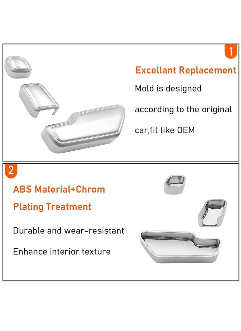 KASTWAVE - Door Seat Adjust Button Cover for Mercedes Benz, 6 Pcs Seat Adjustment Button Caps for B-Class W246 / C-Class W204 / E-Class W212 / ML W166 / CLA W117 / GLK X204 / GL X166 / CLS W218 - Image 1