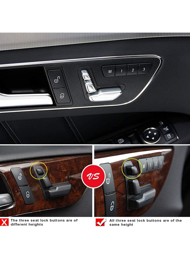 KASTWAVE - Door Seat Adjust Button Cover for Mercedes Benz, 6 Pcs Seat Adjustment Button Caps for B-Class W246 / C-Class W204 / E-Class W212 / ML W166 / CLA W117 / GLK X204 / GL X166 / CLS W218 - Image 1