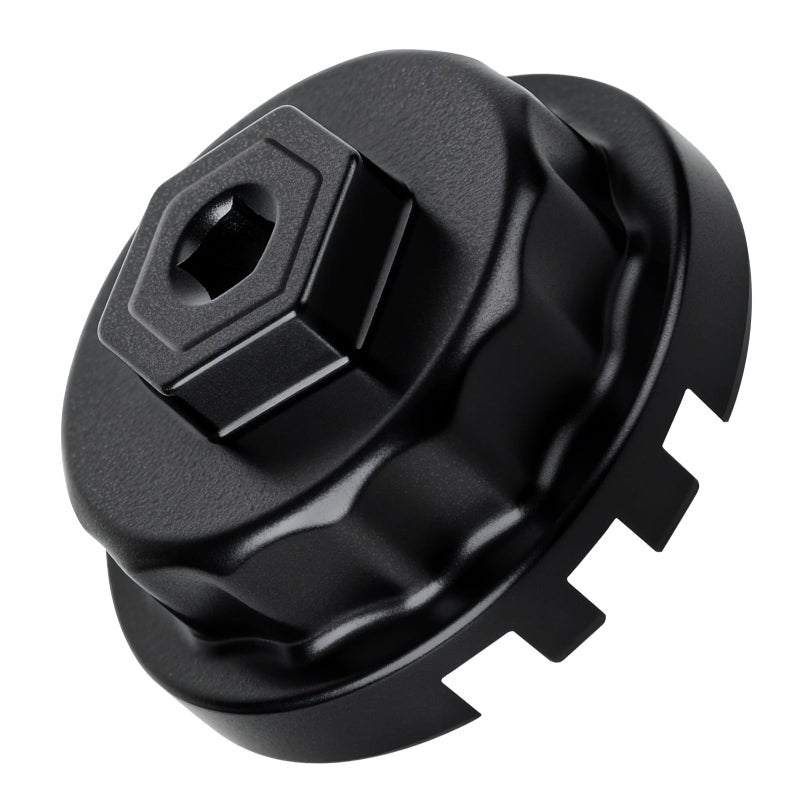 StLiSuYmx Professional 64mm 14 Flute Oil Filter Wrench for Toyota, Heavy Duty Cap Style Oil Filter Removal Tool Socket for Lexus, Camry, 4 Runner, RAV4, Tundra, Tacoma, Highlander and Scion with 2.5-5.7L Engine - Image 1
