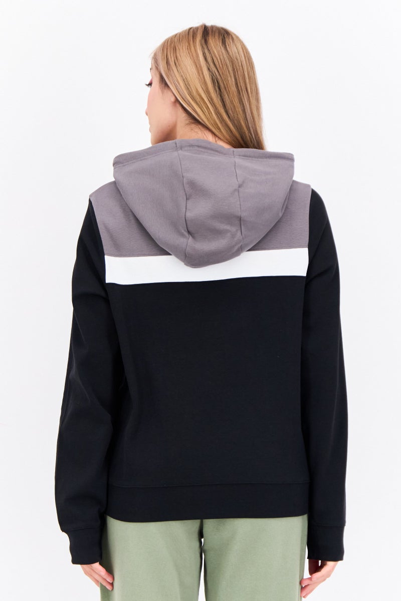 Lyle & Scott Women Hood With Drawstring Long Sleeve Embroidered Logo Sweatshirts, Black - Image 3