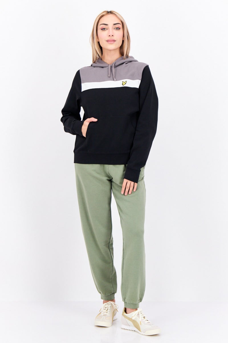 Lyle & Scott Women Hood With Drawstring Long Sleeve Embroidered Logo Sweatshirts, Black - Image 4