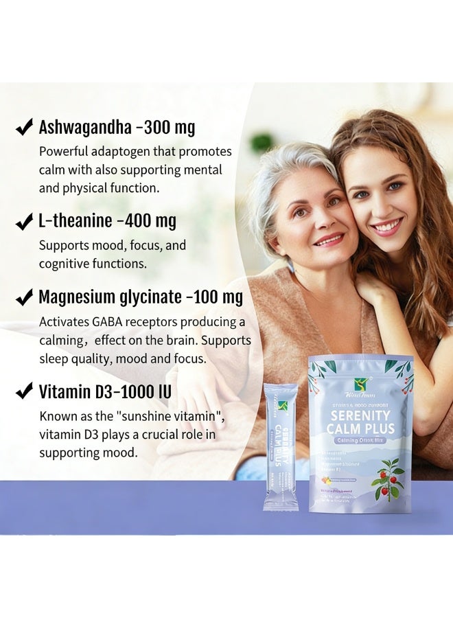 WinsTown Soothing and Calming Drink Powder, 21 Servings. Relieves stress and soothes emotions. Enriched with Ashwagandha, L-Theanine, Magnesium Glycine, and Vitamin D3. Halal and Kosher Certified. - Image 5