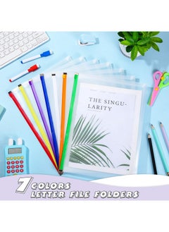 Yexiya 14 Pack Clear Plastic Zip Envelopes A4 Zipper Document Folder Letter Size File Folder Expanding Envelope Pouch For Paper Pencil Storage Office Supplies, 13 X 9.7 Inch(Bright Colors)  - Image 3