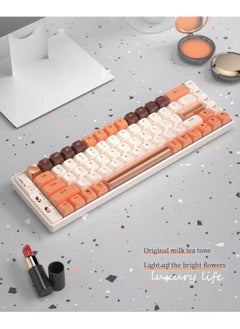 Outemu اللغة إل 10 لوحة مفاتيح ميكانيكية 69 مفتاحًا PBT Keycaps ثلاثي الوضع بلوتوث 5.0 + 2.4G لاسلكي + نوع سي برمجة ماكرو سلكية مخصصة التبديل الميكانيكية ل - البرتقالي COD
