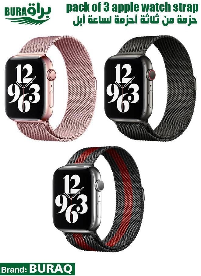 BURAQ - Apple Watch Band Strap For Apple Watch Ultra 2/Ultra 49mm, Series 10 46mm, 9/8/7 45mm, SE2/SE/6/5/4 44mm, 3/2/1 42mm - Image 1