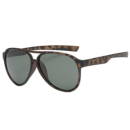 PolarSpex Classic Unisex Polarized Ultra Lightweight Flexible Aviator Sunglasses (Matte Tortoise | Polarized Olive, 56) - Image 3