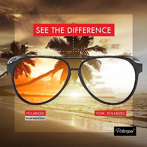 PolarSpex Classic Unisex Polarized Ultra Lightweight Flexible Aviator Sunglasses (Matte Tortoise | Polarized Olive, 56) - Image 5