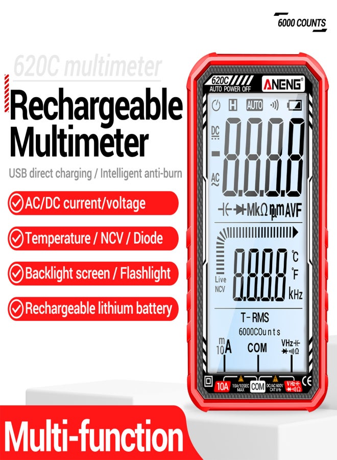 ANENG 620C Digital Multimeter 6000 Counts Transistor Testers True RMS Auto Electrical Capacitance Meter AC/DC Ammeter Voltmeter - Image 3