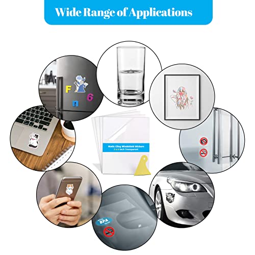 PSLER Car Windshield Sticker, Windshield Applicator, Clear Window Cling Car Inspection Sticker Holder Static Cling Window Film for Cars 10PCS 4 x 6 inch Static Cling Vinyl for Pass Holder - Image 5