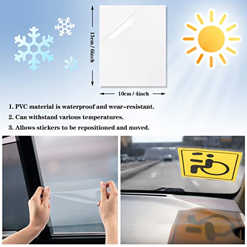 PSLER Car Windshield Sticker, Windshield Applicator, Clear Window Cling Car Inspection Sticker Holder Static Cling Window Film for Cars 10PCS 4 x 6 inch Static Cling Vinyl for Pass Holder - Image 3