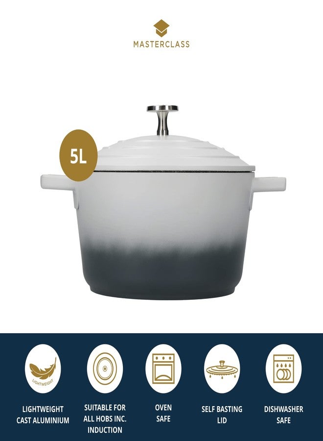 Master Class MasterClass Cast Aluminium Casserole Dish, Grey Ombre, 28cm/5Litre, Gift Boxed - Image 3