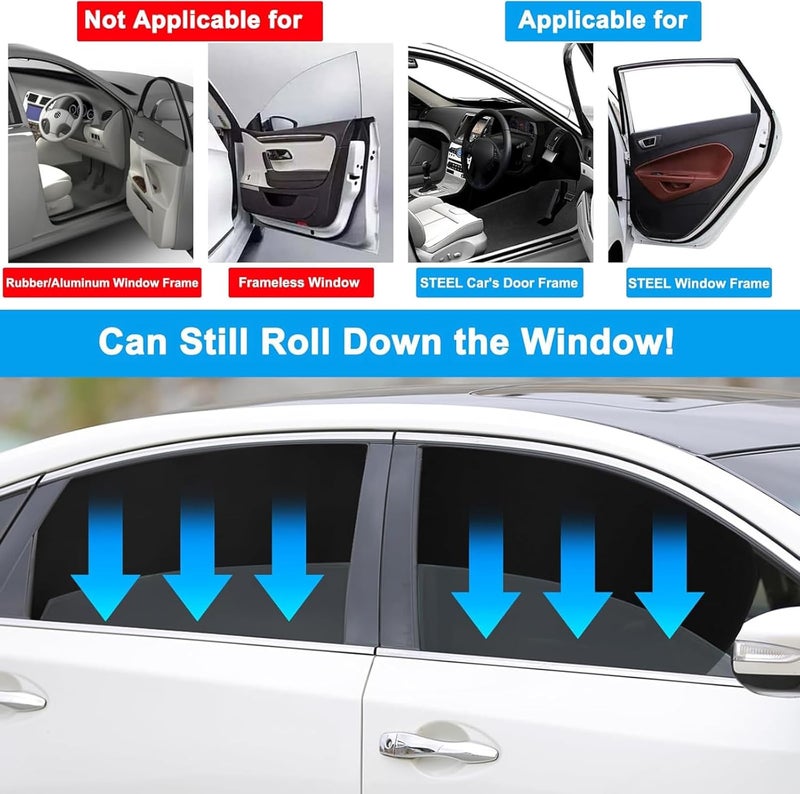 ToolHouse 4 Pack Magnetic Car Window Sun Shade, Blackout Sunshades, UV Protection and Heat Blocking, Easy Install And Remove, for Front & Rear Windows, Universal Fit for Most Vehicles(Black) - Image 4