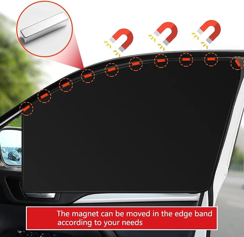ToolHouse 4 Pack Magnetic Car Window Sun Shade, Blackout Sunshades, UV Protection and Heat Blocking, Easy Install And Remove, for Front & Rear Windows, Universal Fit for Most Vehicles(Black) - Image 2