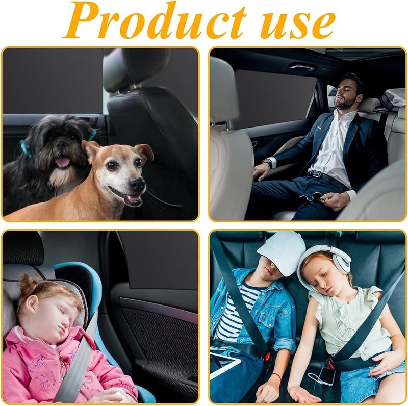ToolHouse 4 Pack Magnetic Car Window Sun Shade, Blackout Sunshades, UV Protection and Heat Blocking, Easy Install And Remove, for Front & Rear Windows, Universal Fit for Most Vehicles(Black) - Image 5