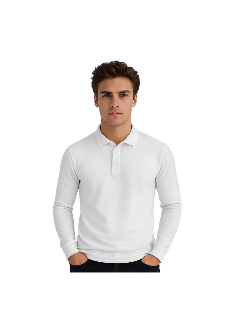 PRINTSHOP4ME Basic Men's Polo Long Sleeve T-Shirt|Comfortable & Stylish Polo Shirt - Image 1