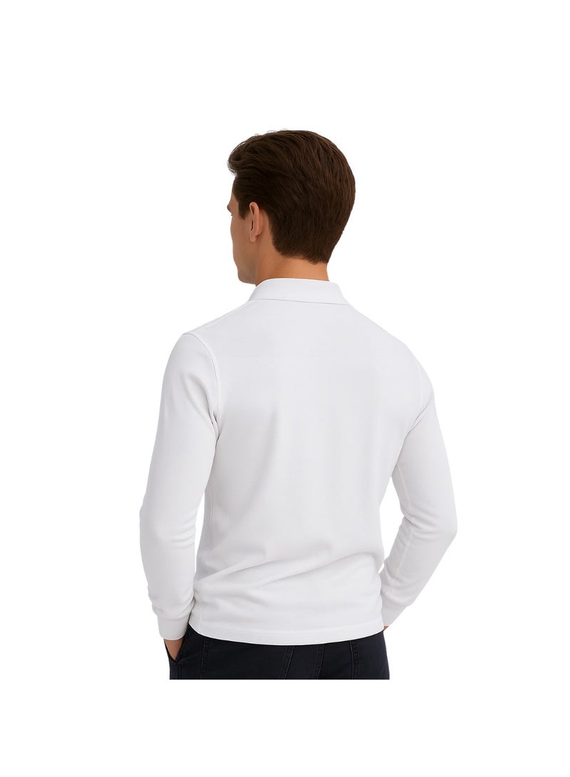 PRINTSHOP4ME Basic Men's Polo Long Sleeve T-Shirt|Comfortable & Stylish Polo Shirt - Image 5