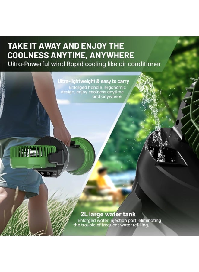 Ru syanl Portable Misting Fan with Remote & 30000mAh Rechargeable Misting Fans for Outside Patios Camping Beach & Workshops - Mist Fan Portable for Outdoor/Indoor 2L Built-in Water Tank RGB 4 Speeds & Spray - Image 5