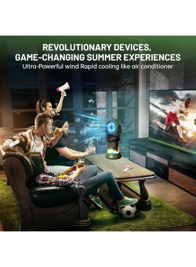 Ru syanl Portable Misting Fan with Remote & 30000mAh Rechargeable Misting Fans for Outside Patios Camping Beach & Workshops - Mist Fan Portable for Outdoor/Indoor 2L Built-in Water Tank RGB 4 Speeds & Spray - Image 4