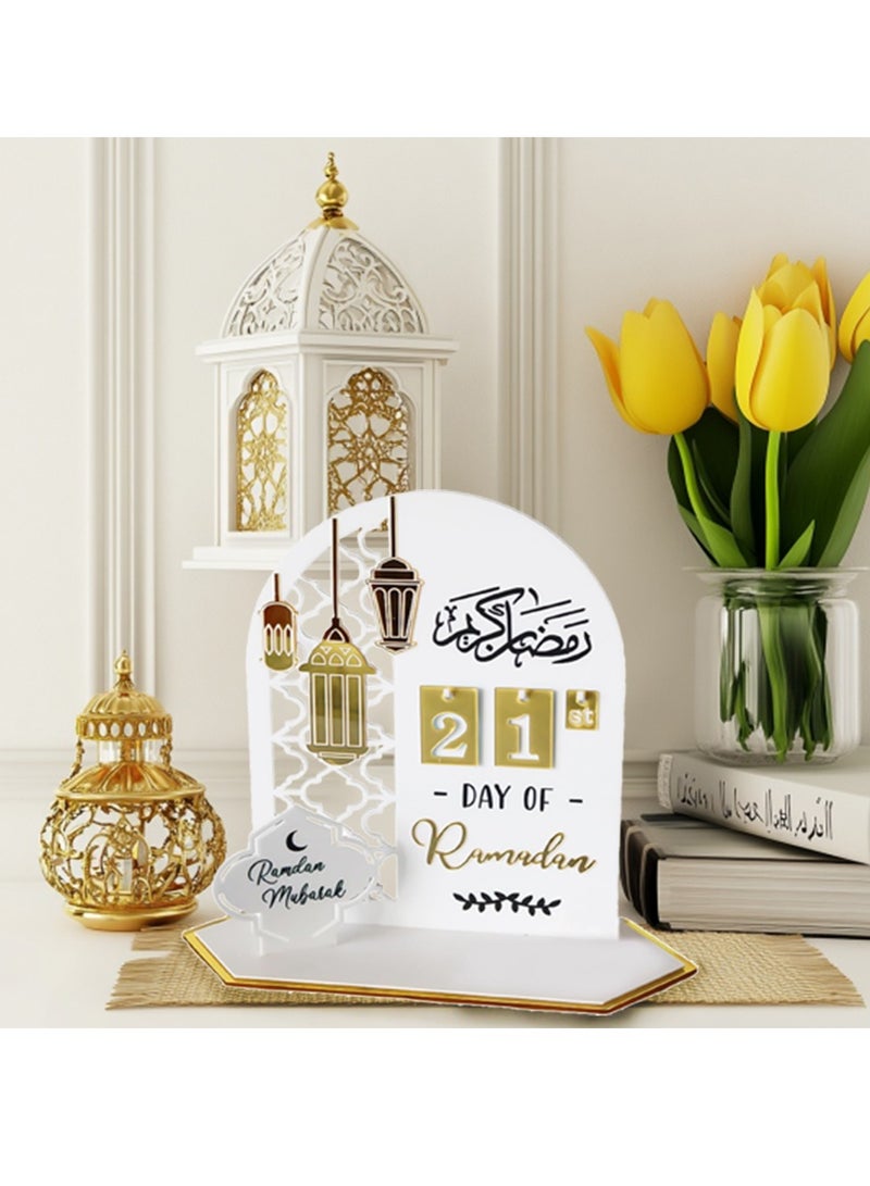 زينة رمضان زينة عيد مبارك زينة رمضان أكريليك زينة طاولة إسلامية زينة سطح المكتب تقويم عد تنازلي لرمضان تقويم عيد رمضان هدية رمضان - Image 2