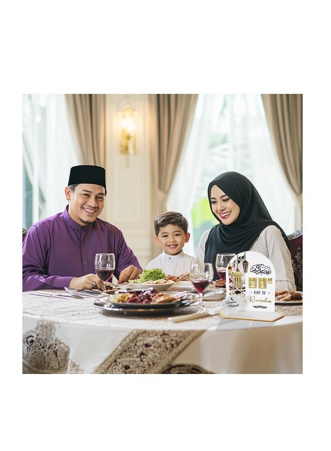 زينة رمضان زينة عيد مبارك زينة رمضان أكريليك زينة طاولة إسلامية زينة سطح المكتب تقويم عد تنازلي لرمضان تقويم عيد رمضان هدية رمضان - Image 5