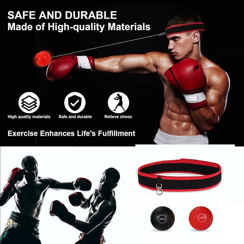 Dermasy Upgraded Boxing Reflex Ball, Boxing Training Ball with Headband Perfect for Reaction, Punching Speed, Fight Skill, Fitness, Newst Boxing Equipment - Image 2