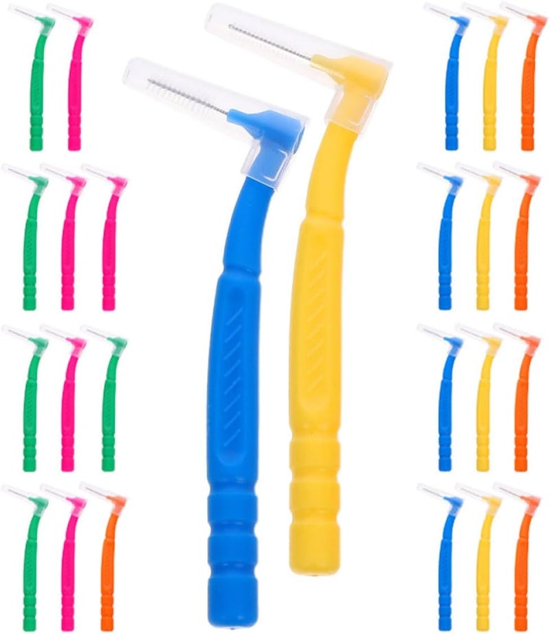 30pcs Orthodontic Interdental Brushes for Braces Cleaning, Manual Lightweight Flossing Toothbrush Set L-Shaped Design, Dental Teeth Cleaning Tools for Oral Hygiene - Image 1