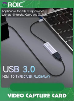 GROIC 4K HDMI Capture Card, Cam Link Video Capture Card HDMI to 1080P Type-C for Windows Mac OS System for Streaming Gaming Meeting with USB C Adapter to Adjust PS3 4, Switch, Xbox  - Image 2