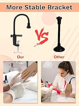 Deciniee Nail Practice Hand for Acrylic Nails Adjustable Silicone Nail Hand Practice Model with 240Pcs 3XL Clear False Nails Flexible Training Hand Manicure Kit for DIY Nail Art - Image 5