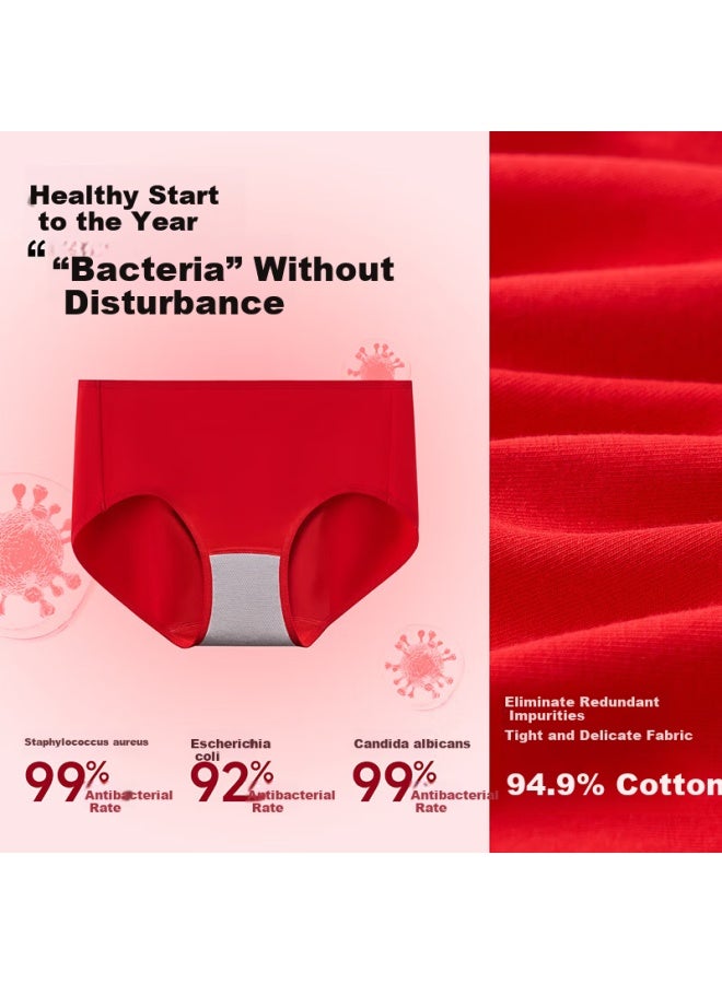 Vvc Women's Underwear Set Lucky Red Wedding Comfortable Triangle Panties Gift Box Set China Red S - Image 2