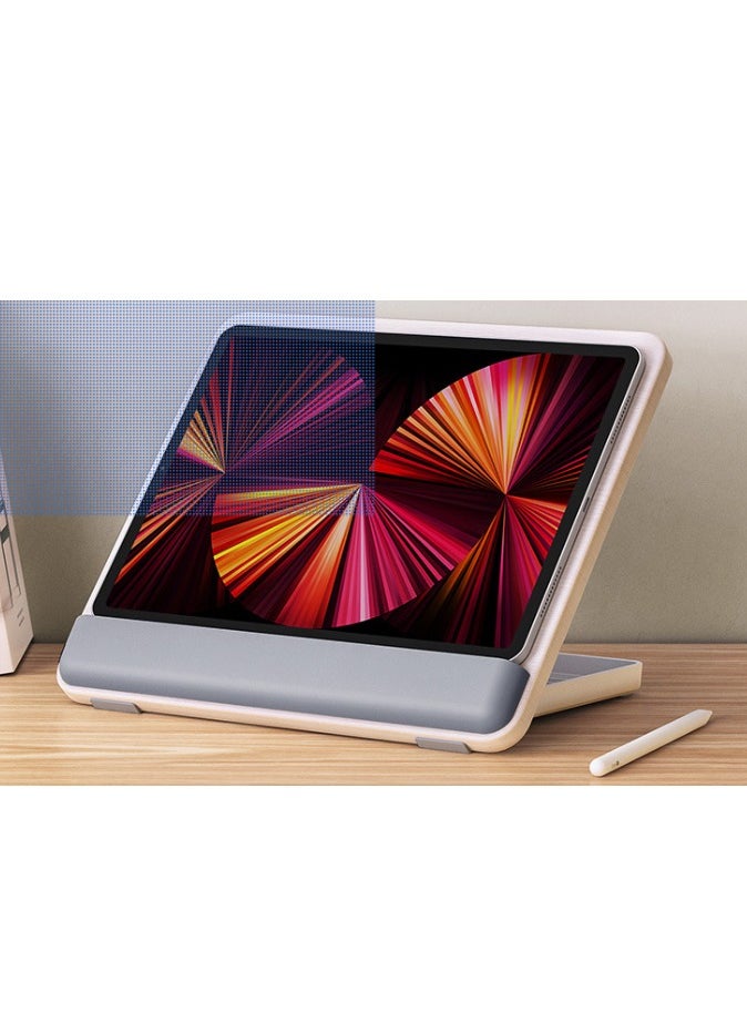 Tablet Desktop Stand Height Adjustable,Foldable Bamboo Drawing Ipad Holder,Multi-Angle Portable Stand Organizer,Compatible with 12.9 inch ipad pro 3rd/4th Gen