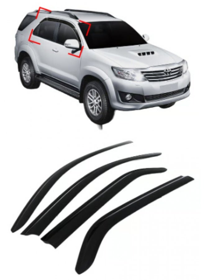 Toyota Fortuner 2012 - 2015 Window Visors Rain Guards Door Deflectors Aerodynamic Design Weather Protection - Image 1