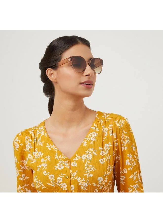 بلاك أوت نظارات شمسية مستديرة بإطار كامل بلاك آوت سيرين