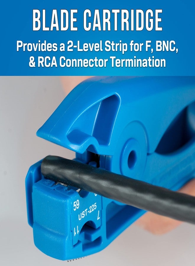Jonard Tools UST-125 COAX Stripping Tool for RG59, RG6, N48, RG7, RG11 Cables with Cable Stop - Image 3