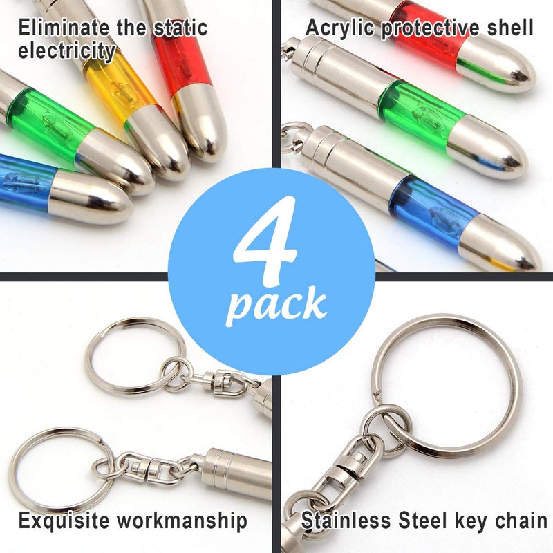 erorex 4 Packs Car Static Human Body Static Eliminator Discharger Silver Tone High Voltage Anti Static Keychain ESD Tool Sets Charger 181 - Image 2