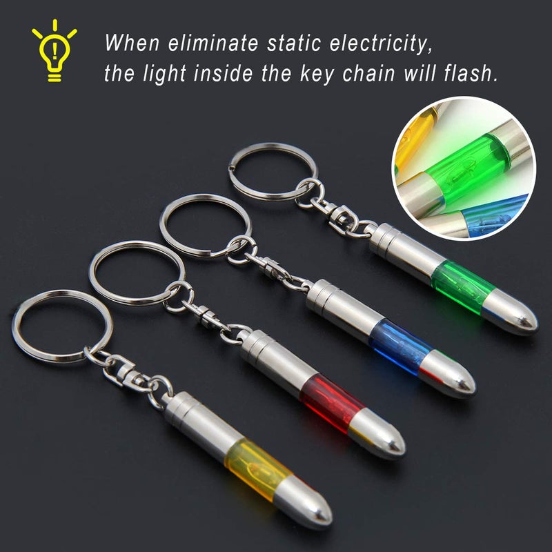 erorex 4 Packs Car Static Human Body Static Eliminator Discharger Silver Tone High Voltage Anti Static Keychain ESD Tool Sets Charger 181 - Image 5